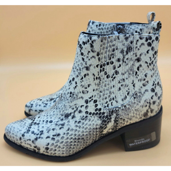 Blondo Elvina Ankle Bootie Women's SZ 6 Leather Snake Embossed Waterproof Boots - Picture 1 of 12